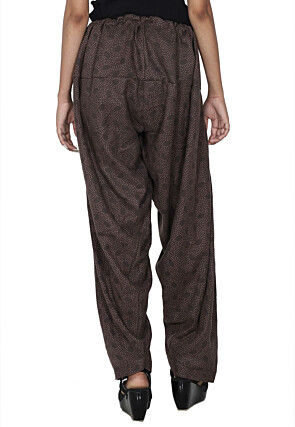 Printed Cotton Patiala in Dark Grey