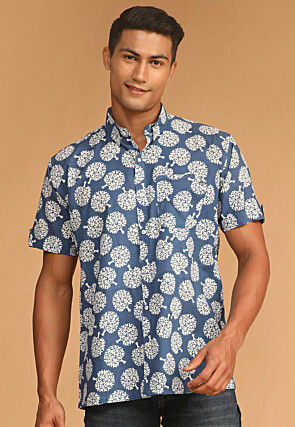 Blue - Shirts - Indian Wear for Men - Buy Latest Designer Men wear Clothing  Online - Utsav Fashion