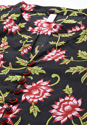 Printed Cotton Top in Black