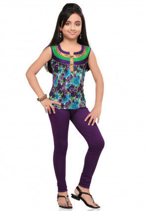 Printed Cotton Top in Purple