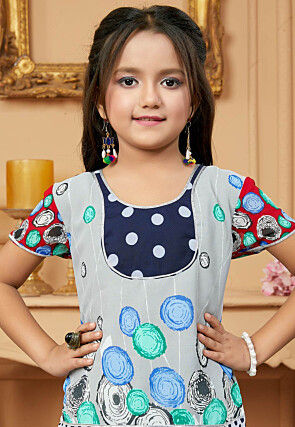 Printed Georgette Pakistani Suit in Grey