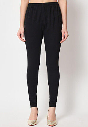 Printed Georgette Straight Suit in Black