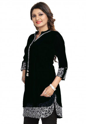 Printed Georgette Tunic in Black
