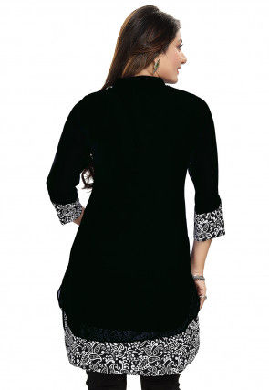 Printed Georgette Tunic in Black