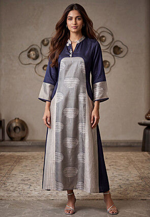 linen indian dresses Emalia Embroidered Linen Dress