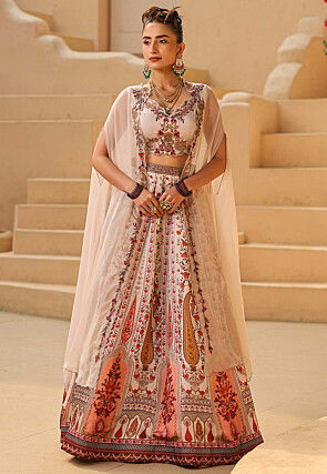 Off White Silk Woven Lehenga with Short Jacket - PCCCI2294 from...