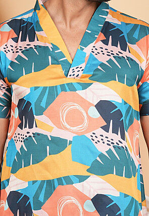 Printed Modal Satin Co Ord Set in Multicolor