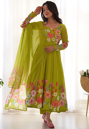 Organza - Anarkali Suits - Salwar Kameez: Buy Designer Indian Suits for  Women Online | Utsav Fashion