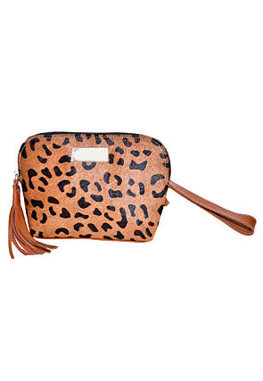 Printed PU Pouch in Brown