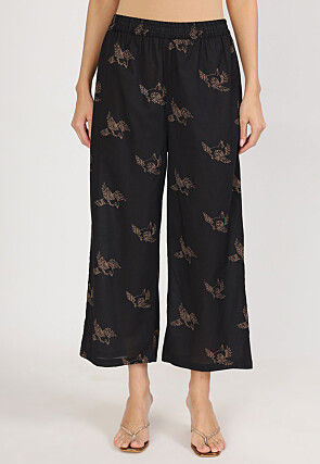 Printed Pure Cotton Co Ord Set in Black
