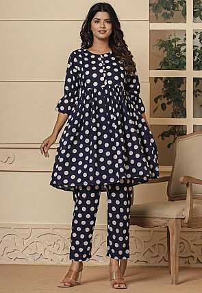 Blue Polka Dots Collection of Indian Dresses Accessories Clothing in Ethnic Fashion