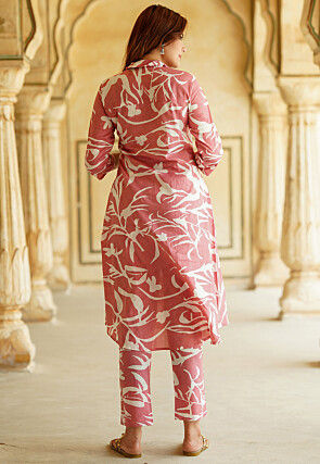 Printed Pure Cotton Co Ord Set in Pink