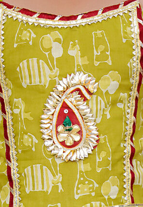 Printed Pure Cotton Gown in Light Green