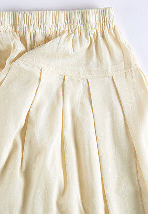 Printed Pure Cotton Kurta Set in Cream