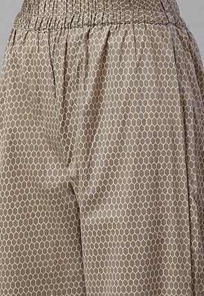 Printed Pure Cotton Pakistani Suit in Beige