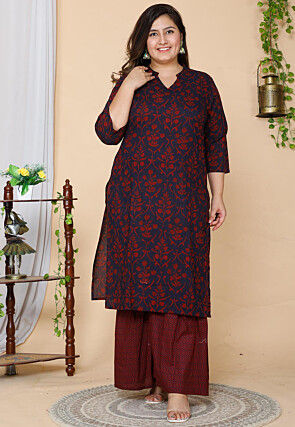 Printed Pure Cotton Pakistani Suit in Black