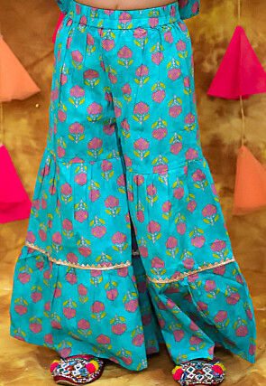 Printed Pure Cotton Pakistani Suit in Blue