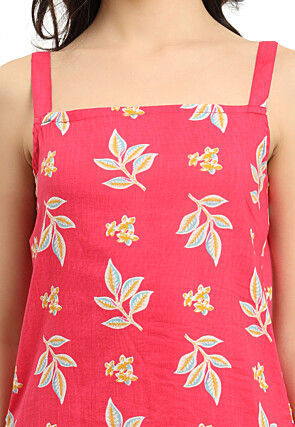 Printed Pure Cotton Pakistani Suit in Fuchsia