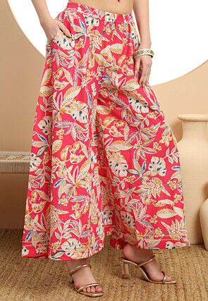 Printed Pure Cotton Pakistani Suit in Fuchsia