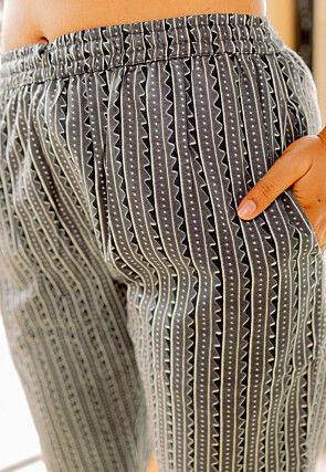 Printed Pure Cotton Pakistani Suit in Grey