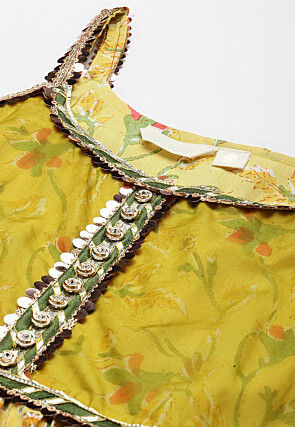 Printed Pure Cotton Pakistani Suit in Light Olive Green