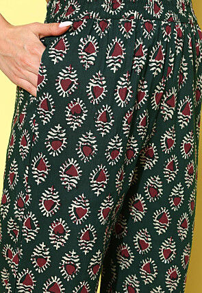 Printed Pure Cotton Pakistani Suit in Maroon