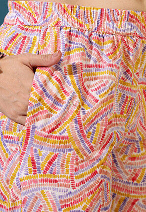 Printed Pure Cotton Pakistani Suit in Peach