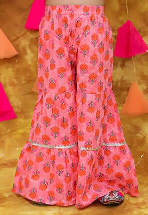 Printed Pure Cotton Pakistani Suit in Pink