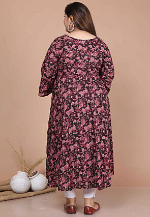 Printed Pure Cotton Pakistani Suit in Wine