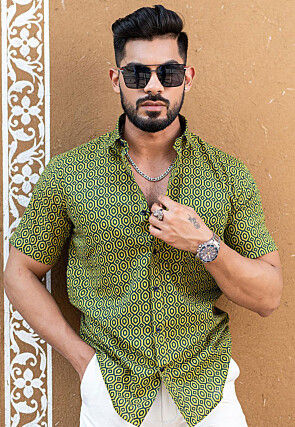 Shop Online For Latest Green Shirts Designs For Mens Wear - Main Image