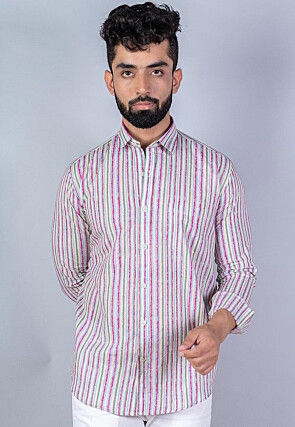 Printed Pure Cotton Shirt in Multicolor