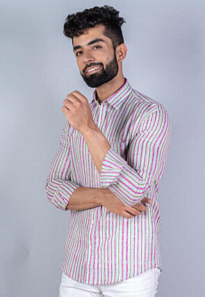 Printed Pure Cotton Shirt in Multicolor