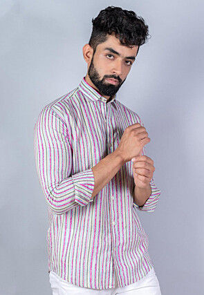 Printed Pure Cotton Shirt in Multicolor