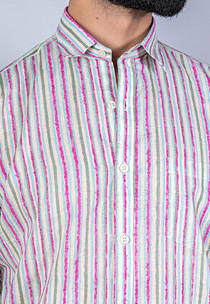 Printed Pure Cotton Shirt in Multicolor