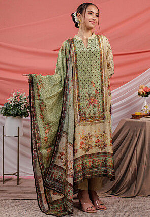 Green Pure Silk Salwar Kameez Buy Designer Indian Suits for Women Online Utsav Fashion