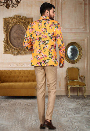 Printed Quilted Scuba Suit Set in Mustard