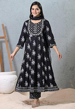 Black A Line Suits Salwar Kameez Buy Designer Indian Suits for Women Online Utsav Fashion