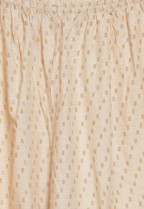 Printed Rayon Cotton Straight Kurta with Palazzo in Beige