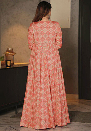 Printed Rayon Crop Top Set in Pink