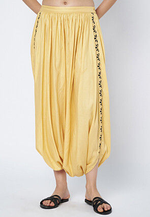 Printed Viscose Rayon Cowl Patiala in Beige