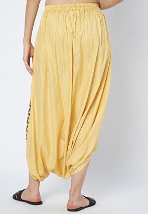 Printed Viscose Rayon Cowl Patiala in Beige