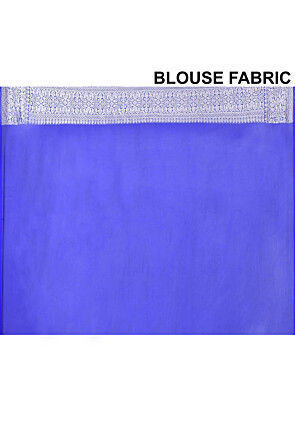 Pure Banarasi Georgette Silk Handloom Saree in Royal Blue