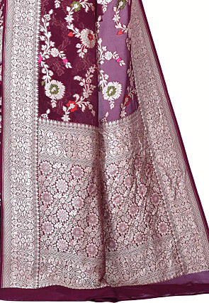 Pure Banarasi Georgette Silk Handloom Saree in Wine
