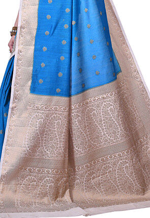 Pure Muga Silk Banarasi Saree in Blue