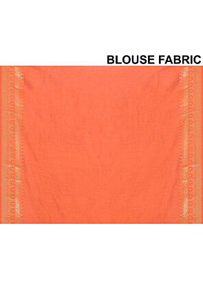 Pure Muga Silk Banarasi Saree in Orange