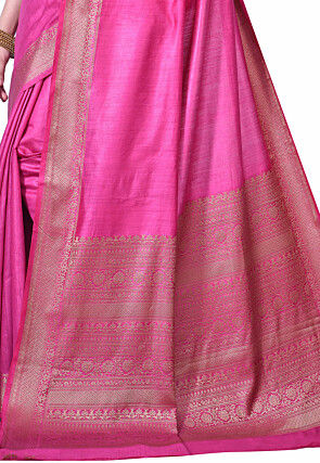 Pure Muga Silk Banarasi Saree in Pink