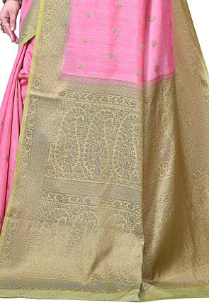 Pure Muga Silk Banarasi Saree in Pink