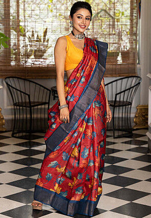 Pure Handloom Banarasi Katan Silk saree - Red