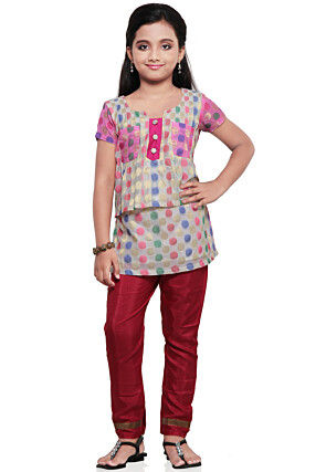 Pure Chanderi Silk Tunic in Off White