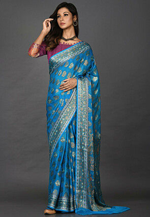 Banarasi Pure Georgette Saree in Blue